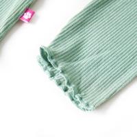 Kindershirt met lange mouwen lage col 104 donkermintkleurig - thumbnail