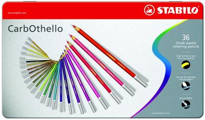 Kleurpotloden STABILO CarbOthello kalkpastel assorti blik à 36 stuks