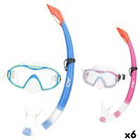 Snorkelbril en -buis voor Kinderen AquaSport Blauw Roze (6 Stuks) - thumbnail