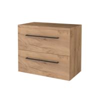 Badmeubelset BWS Salt 80x46cm Met Grepen 2 Lades Met Afdekplaat Whisky Oak - thumbnail