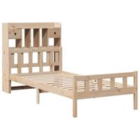 Bed met boekenkast zonder matras massief grenenhout 90x190 cm - thumbnail