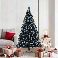 VidaXL Kunstmatig voorverlicht kerstboom met 300 led zwart 180 cm pvc - thumbnail