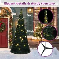 VidaXL Kunstkerstboom met verlichting pop-up 210 cm groen - thumbnail