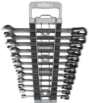 Wiha Ringratel-steeksleutelset | Omschakelbaar | Incl. houder | 13-delig - 44661