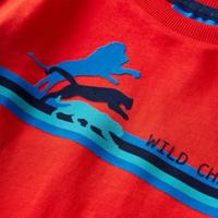 Kindershirt met lange mouwen wilde dierenprint 116 rood - thumbnail
