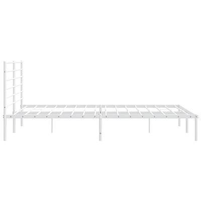 Bedframe met hoofdbord metaal wit 183x213 cm