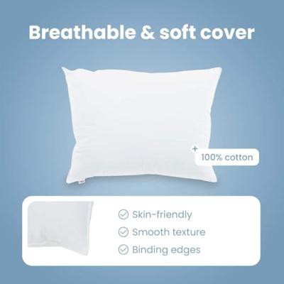 VidaXL Hoofdkussen met kussen 2 pcs wit 70 x 90 cm katoen