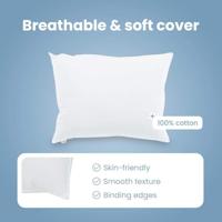 VidaXL Hoofdkussen met kussen 2 pcs wit 70 x 90 cm katoen - thumbnail