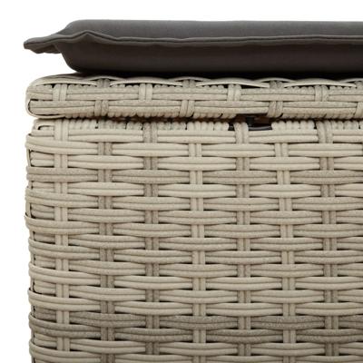 4-delige Loungeset met kussens poly rattan lichtgrijs - thumbnail