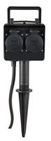 Buitenstopcontact 2-voudig met timer IP44 max 3680 Watt - thumbnail