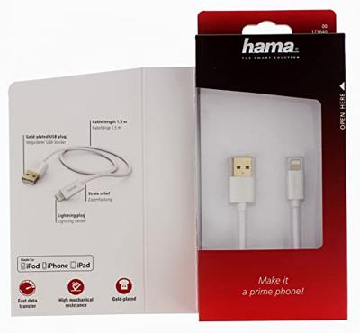 Hama Data-/oplaadkabel Lightning 1,5 m, wit
