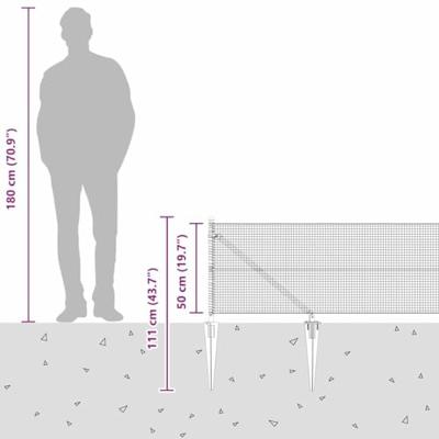 VidaXL Afrasteringspaal zilver 25 x 0,5 m (16 x 16 mm gaas) staal