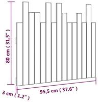 Hoofdbord wandmontage 95,5x3x80 cm massief grenenhout wit - thumbnail