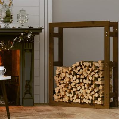 Haardhoutrek 80x25x100 cm massief grenenhout honingbruin Haardhoutrek 80x25x100 cm massief grenenhout honingbruin