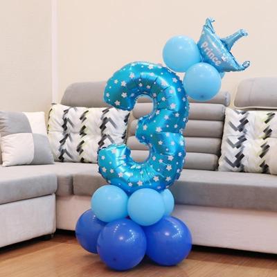 Aantal folie ballon gelukkige verjaardag decoratie (blauw)