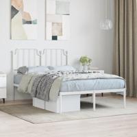 Bedframe met hoofdbord metaal wit 120x190 cm - thumbnail