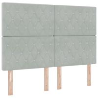 Boxspringbed met matras en LED fluweel lichtgrijs 140x190 cm - thumbnail