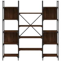 Boekenkast 155,5x24x166,5 cm bewerkt hout bruineikenkleurig - thumbnail