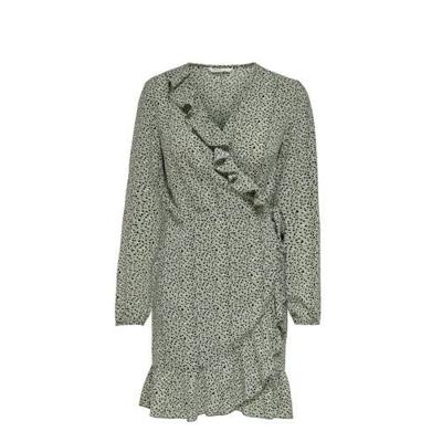 Only Jurk Carly l/s wrap short dress