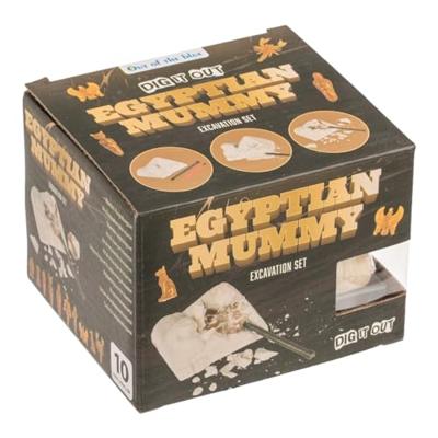 Opgravingsset mummie - 1 mummie - 8 x 9,5 cm - met hamer en borstel