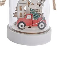 Verlichte decoratie DKD Home Decor Kerstmis Natuurlijk Huis (2 Stuks) (9 x 9 x 17 cm) - thumbnail