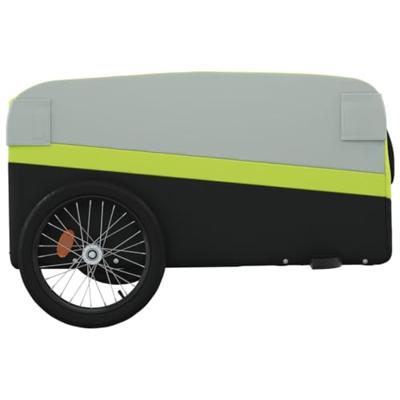 VidaXL Fietstrailer 45 kg ijzer zwart en groen