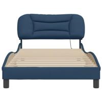 Bedframe zonder matras "Hvar" 100x200 cm stof blauw - thumbnail