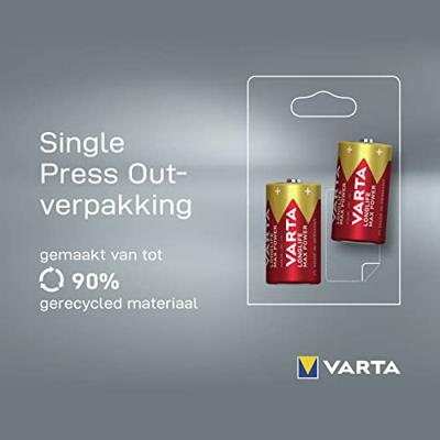 Varta MAX TECH 2x Alkaline C Wegwerpbatterij - thumbnail