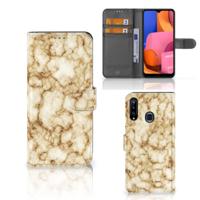 Samsung Galaxy A20s | Bookcase | Marmer Goud - thumbnail