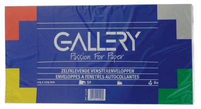 Gallery enveloppen ft 114 x 229 mm, met venster rechts, stripsluiting, pak van 50 stuks Gallery enveloppen ft 114 x 229 mm, met venster rechts, stripsluiting, pak van 50 stuks