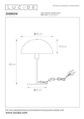 Lucide SIEMON - Tafellamp - Ø 25 cm - 1xE14 - Zwart Lucide SIEMON - Tafellamp - Ø 25 cm - 1xE14 - Zwart
