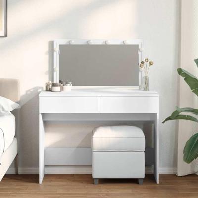 Kaptafel met LED-verlichting 100x40x120 cm wit