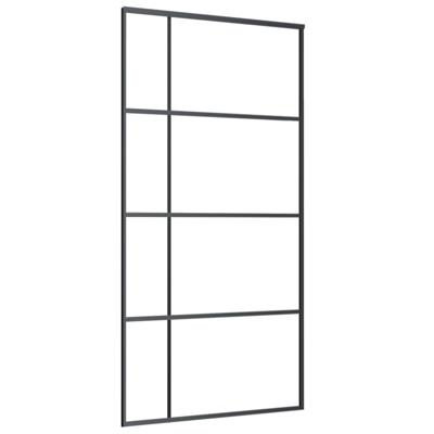 VidaXL Schuifdeur 102,5x205 cm esg-glas en aluminium zwart