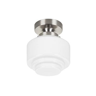 Highlight Nikkel plafondlampCambridge wit glas Ø 15cm - G1871.00 + O1103.30