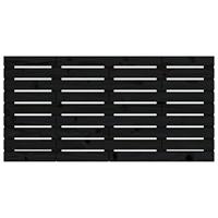 Hoofdbord wandmontage 126x3x63 cm massief grenenhout zwart - thumbnail