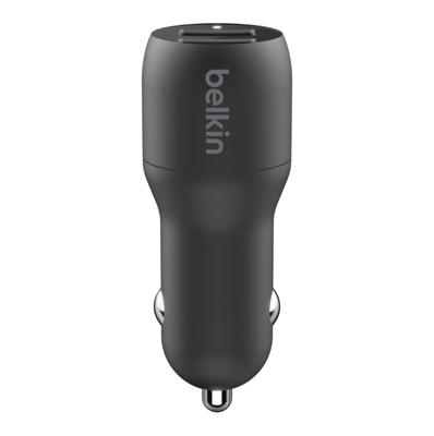 Belkin BoostCharge 2-poorts USB-A-autolader + USB-A/USB-C-kabel oplader - thumbnail