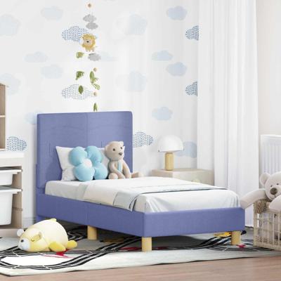 Peuterbedframe met hoofdbord Jeans Blauw 70 x 140 cm Stof