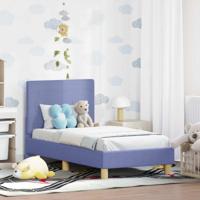 Peuterbedframe met hoofdbord Jeans Blauw 70 x 140 cm Stof - thumbnail