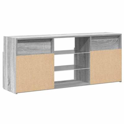 Tv-meubel met LED-verlichting 120x30x50 cm grijs sonoma eiken