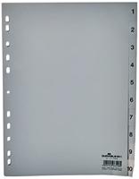 Durable 6511 Register DIN A4 1-10 Polypropyleen Grijs 10 tabbladen Bedrukte tabs 651110 - thumbnail
