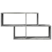 Wandschap 100x20x53 cm bewerkt hout betongrijs - thumbnail