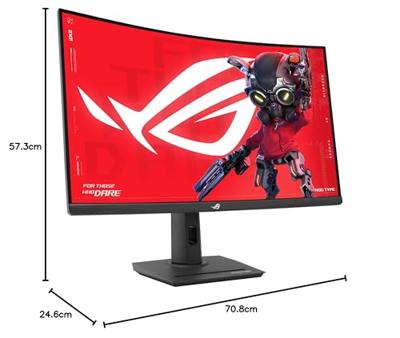 ASUS ROG Strix XG32WCMS USB Type-C Gaming Monitor – 32-inch (31.5 viewable) 2560x1440, Curved, 280Hz (Above 144Hz), 1ms (GTG), Fast VA, Extreme Low Motion Blur Sync, USB Type-C, tripod socket, HDR