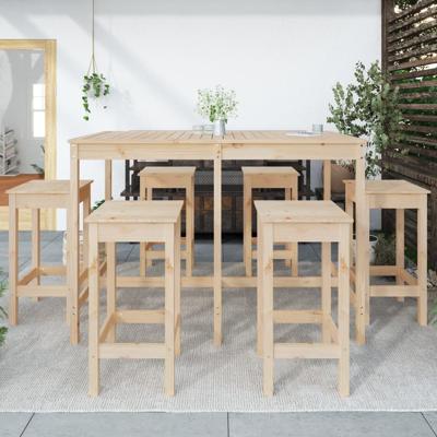 7-delige Tuinbarset massief grenenhout - thumbnail