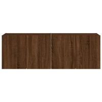 Tv-wandmeubels met LED 2 st 60x35x41 cm bruin eikenkleur - thumbnail