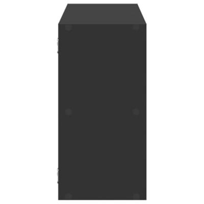 Wandschap 100x25x50 cm bewerkt hout zwart Wandschap 100x25x50 cm bewerkt hout zwart