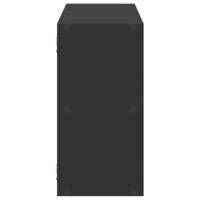 Wandschap 100x25x50 cm bewerkt hout zwart - thumbnail