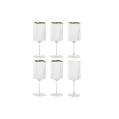 Glazenset Home ESPRIT Transparant Gouden Kristal 400 ml (6 Stuks)