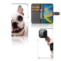 iPhone 14 Pro | Telefoonhoesje | Met pasjeshouder | Franse Bulldog - thumbnail