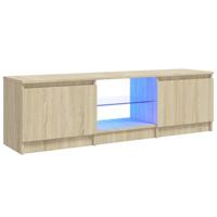 Tv-meubel met LED-verlichting 120x30x35,5 cm sonoma eikenkleur - thumbnail