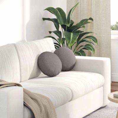 VidaXL Zitkussens 2 pcs taupe ø30 x 13 cm stof